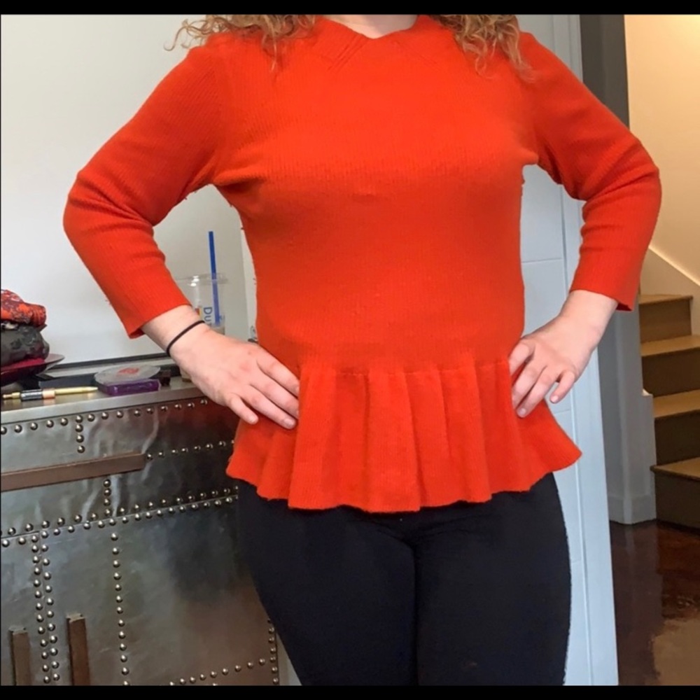 Tory Burch Orange Sweater Top @arlalucia